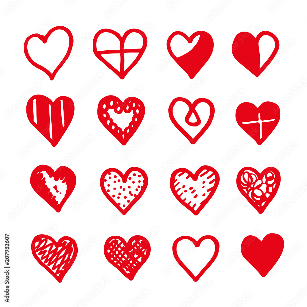 heart icon design hand draw heart icon design hand draw