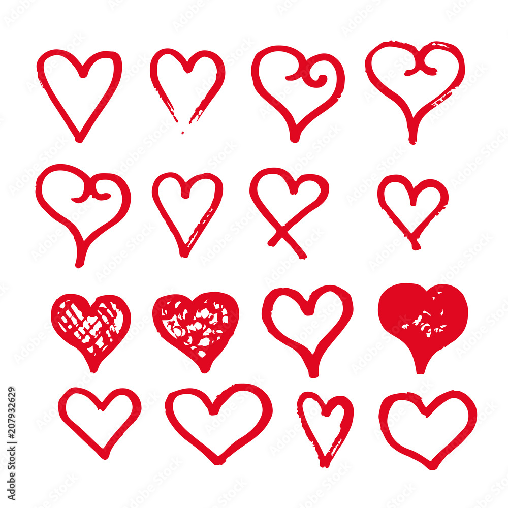 heart icon design hand draw