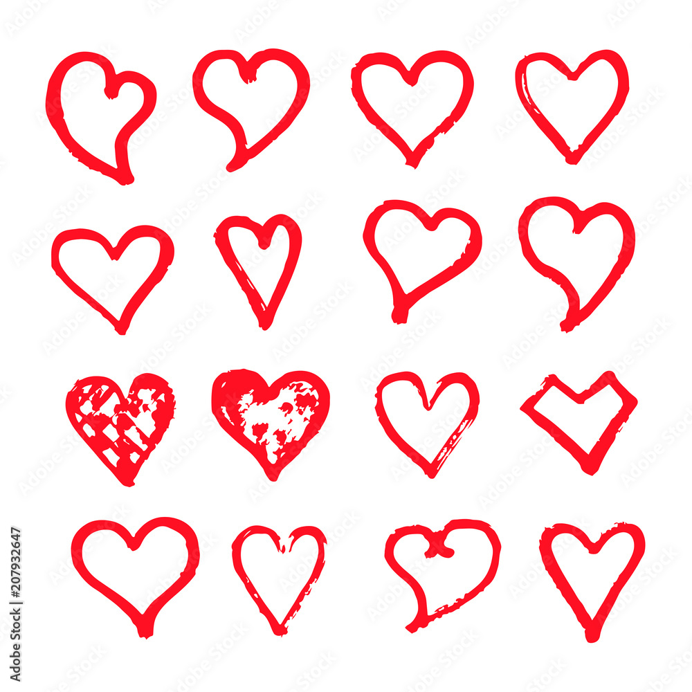 heart icon design hand draw heart icon design hand draw