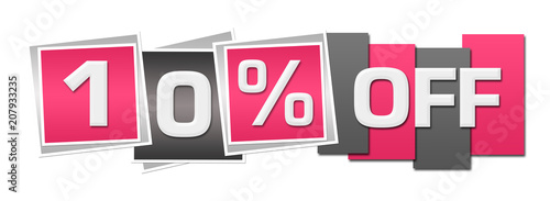 Discount Ten Percent Off Pink Grey Stripes Squares  © ileezhun