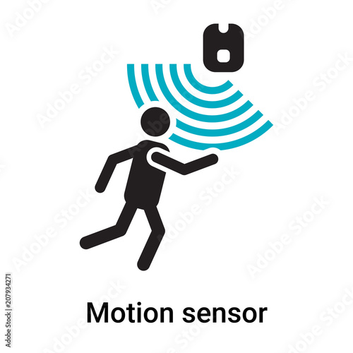 Motion sensor icon vector sign and symbol isolated on white background, Motion sensor logo concept