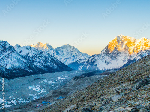 Sunrise over Himalaya Mountain from Kalapatthar  Nepal