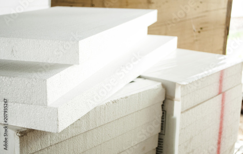 Spread white styrofoam