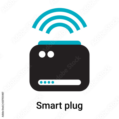 Smart plug icon vector sign and symbol isolated on white background, Smart plug logo concept