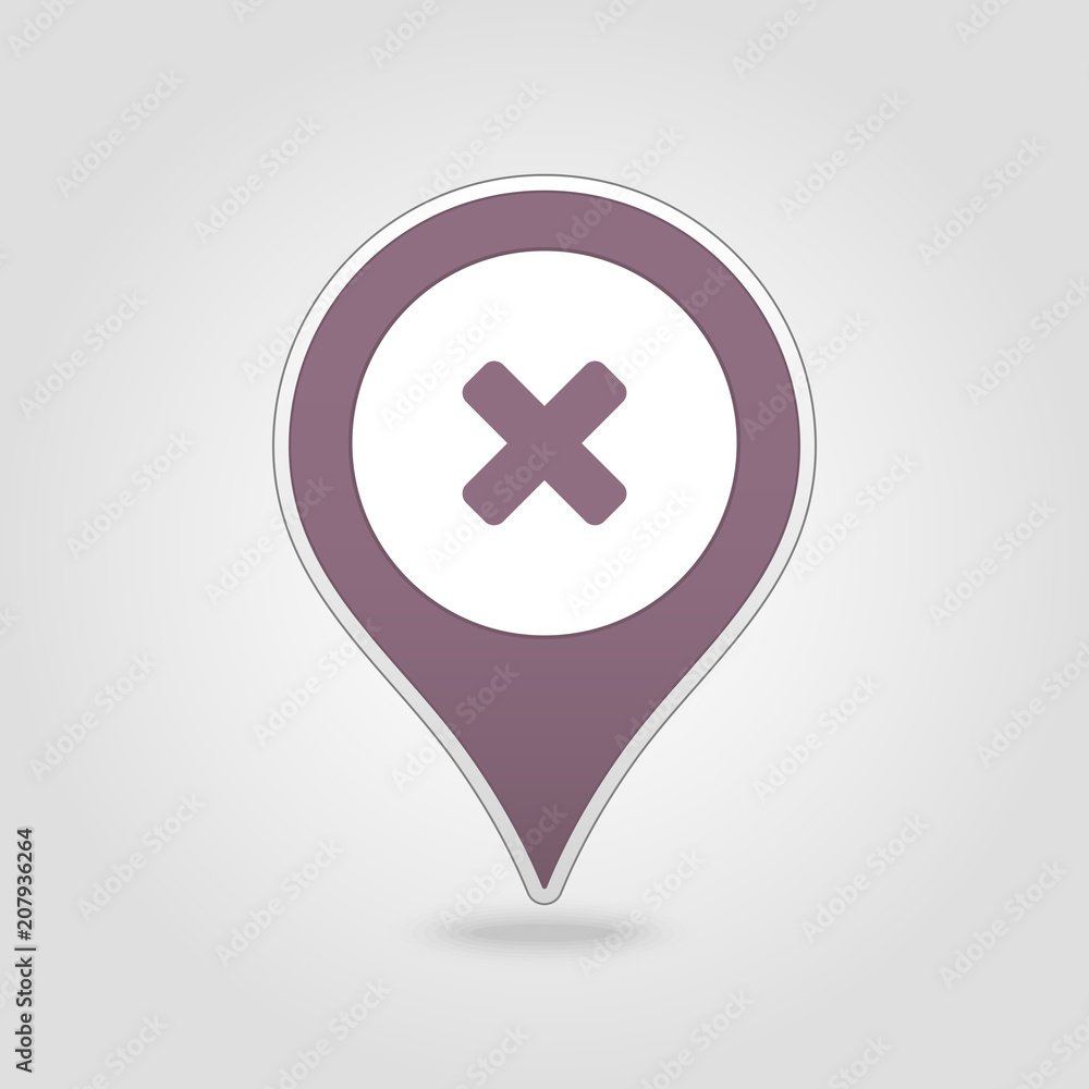 Delete pin map icon. Map pointer, markers. Delete pin map icon. Map pointer, markers.