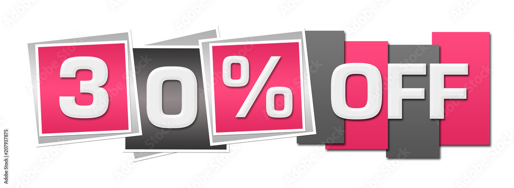 Discount Thirty Percent Off Pink Grey Stripes Squares 