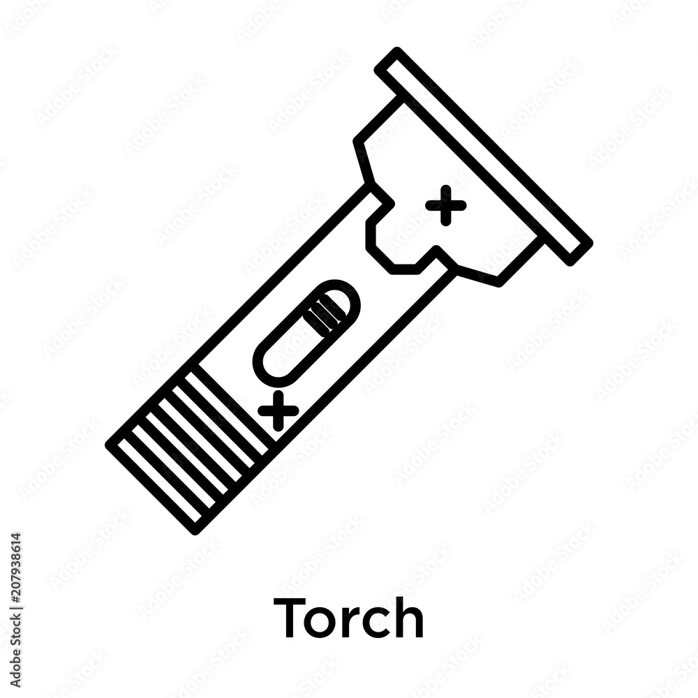 Torch icon vector sign and symbol isolated on white background, Torch logo concept Torch icon vector sign and symbol isolated on white background, Torch logo concept