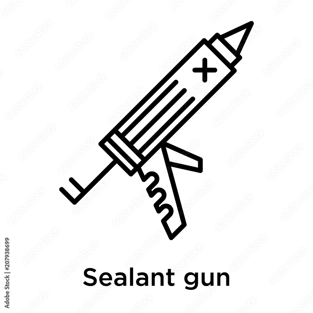 Sealant gun icon vector sign and symbol isolated on white background, Sealant gun logo concept Sealant gun icon vector sign and symbol isolated on white background, Sealant gun logo concept