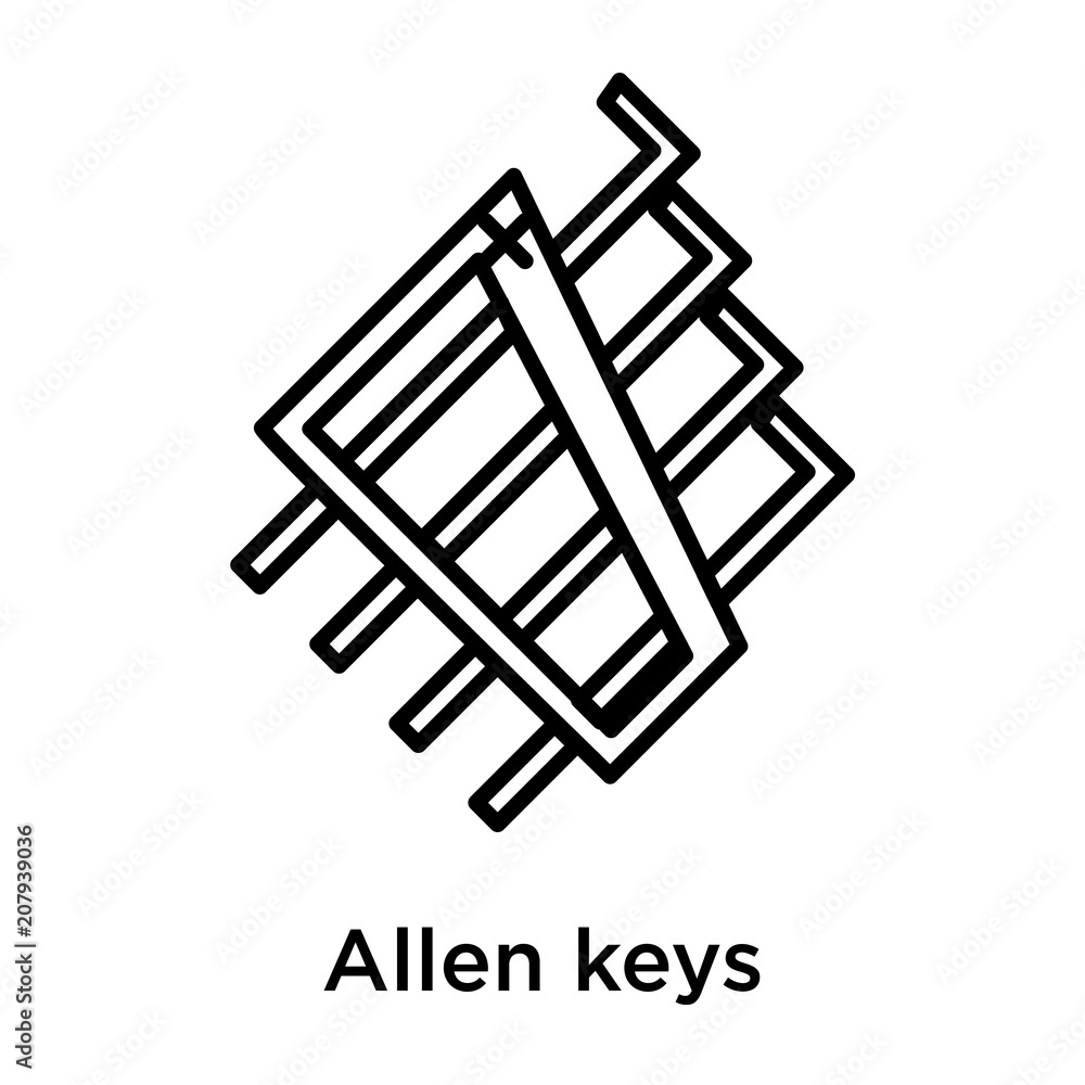 Allen keys icon vector sign and symbol isolated on white background, Allen keys logo concept Allen keys icon vector sign and symbol isolated on white background, Allen keys logo concept