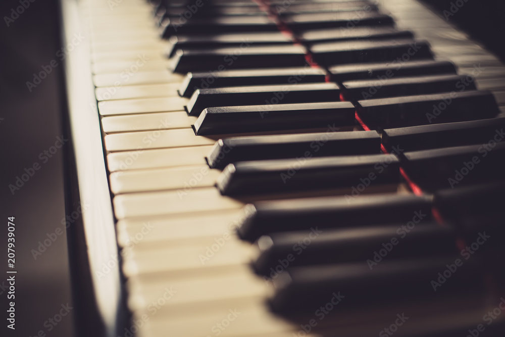 custom made wallpaper toronto digitalPiano keys close up, shallow depth of field