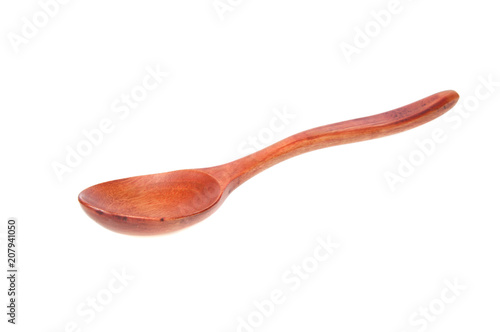 Vintage wooden spoon isolated on the white