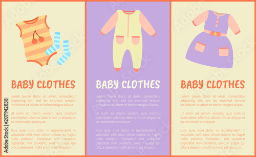 Baby Clothes and Text Sample Vector Illustration