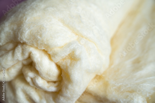 Soft fabric of threads extracted from the cocoon of the silkworm