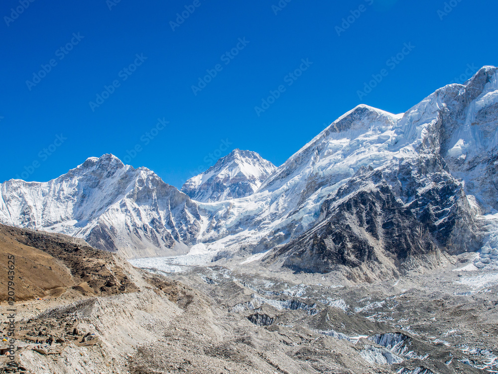 Himalaya mountain views on route to Everest Base Camp