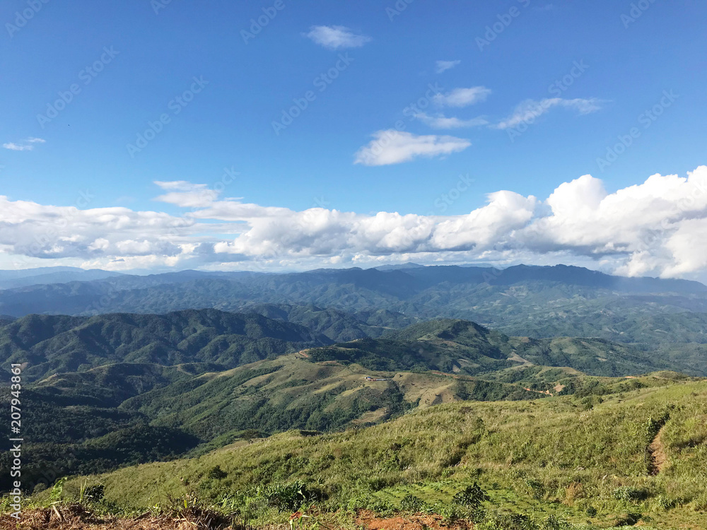 Beautiful green mountain scenic at Doi Chang Moob, Chiang Rai, Thailand - landscape and travel concept Beautiful green mountain scenic at Doi Chang Moob, Chiang Rai, Thailand - landscape and travel concept