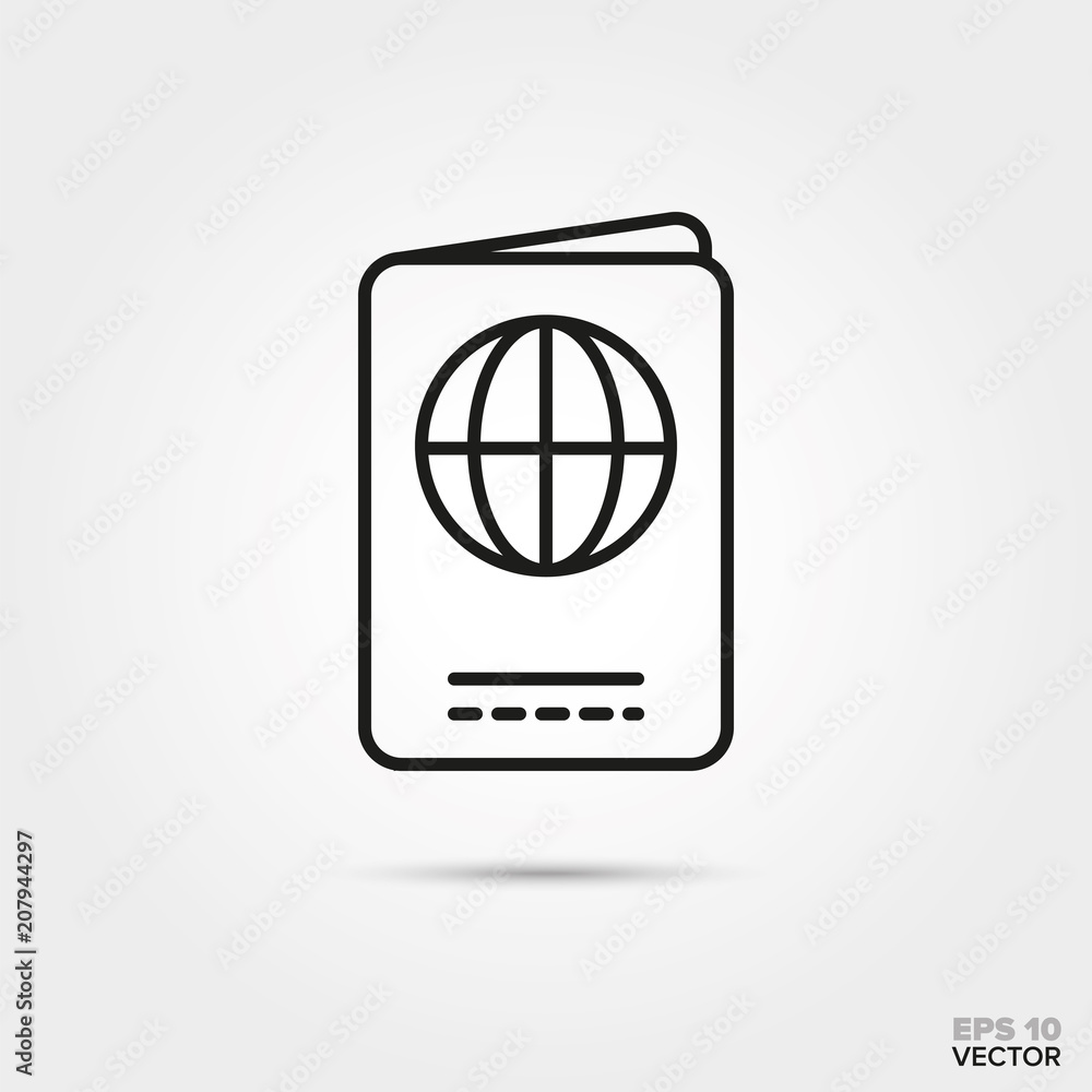 Passport vector icon. Passport vector icon.