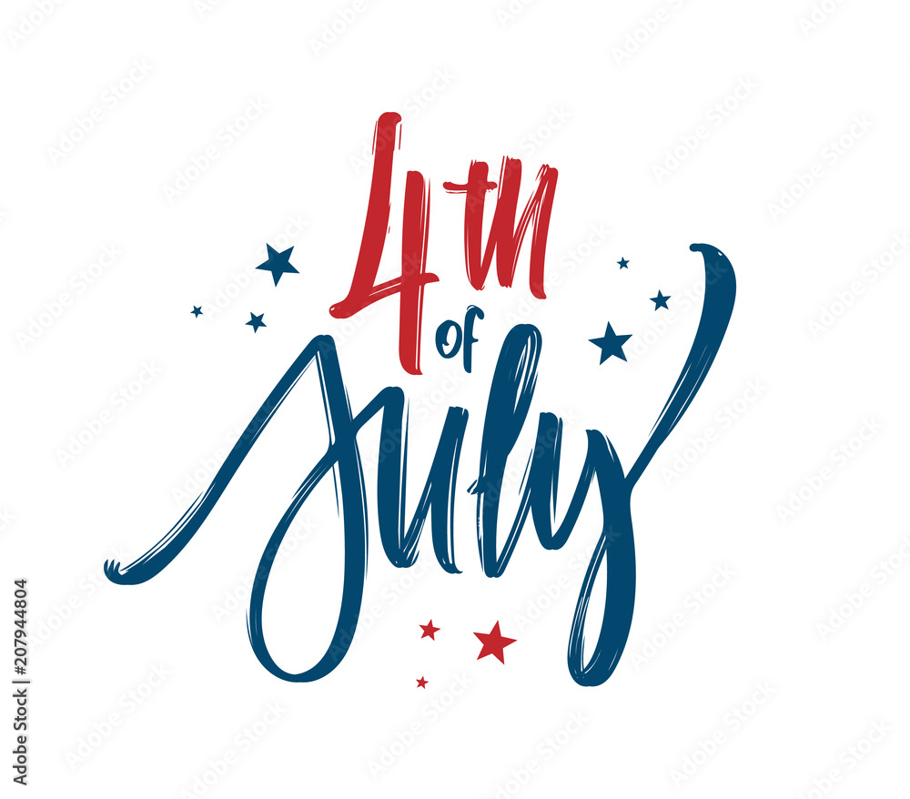 Vector illustration: Hand lettering composition of Happy Independence