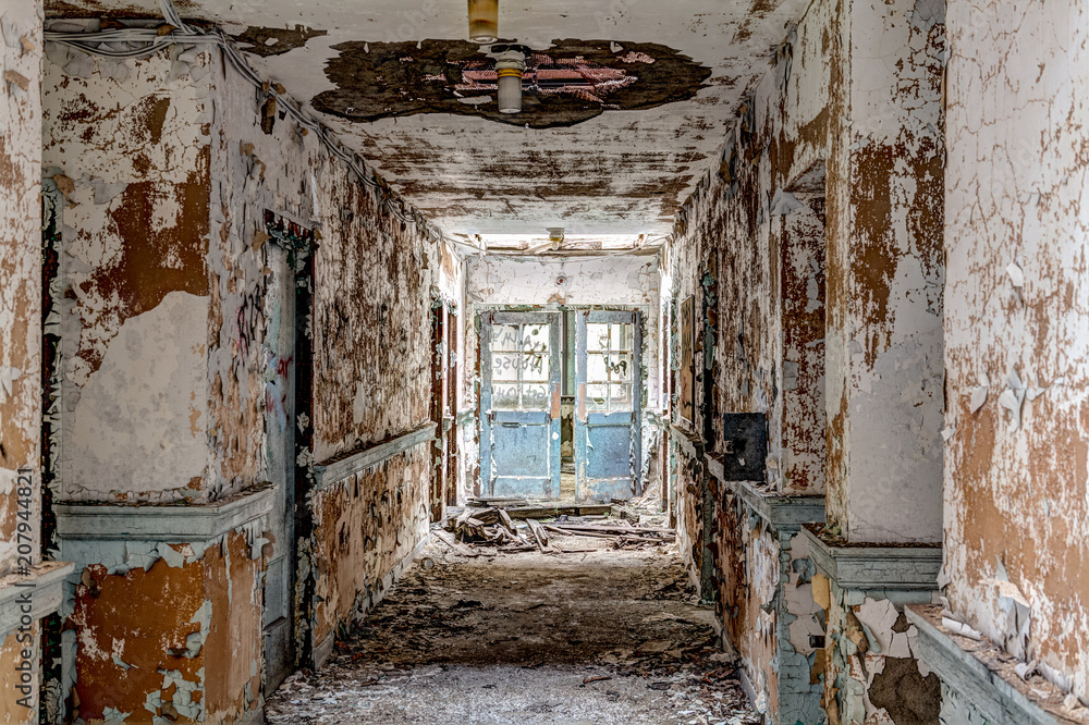 Abandoned building hallway Abandoned building hallway