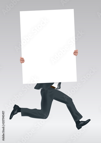 pancarte - entreprise - présentation - homme -courant - fond - arrière plan - poster - panneau