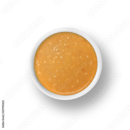 Φωτογραφία Sesame Ginger salad dressing isolated on white