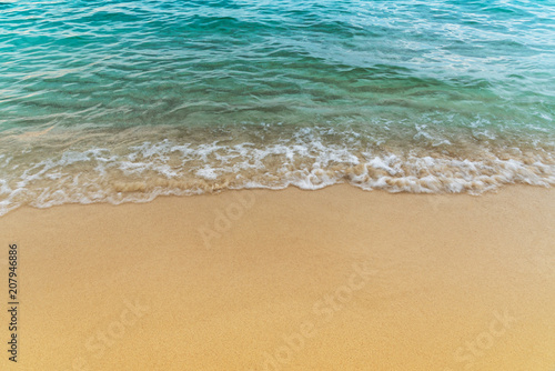 Fototapeta Naklejka Na Ścianę i Meble -  Sea water wave sand beach pure copy space