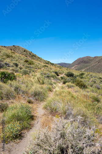 Mountains under the blue sky in Almeria