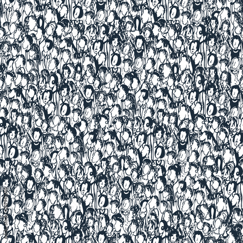 Seamless background of people crowd