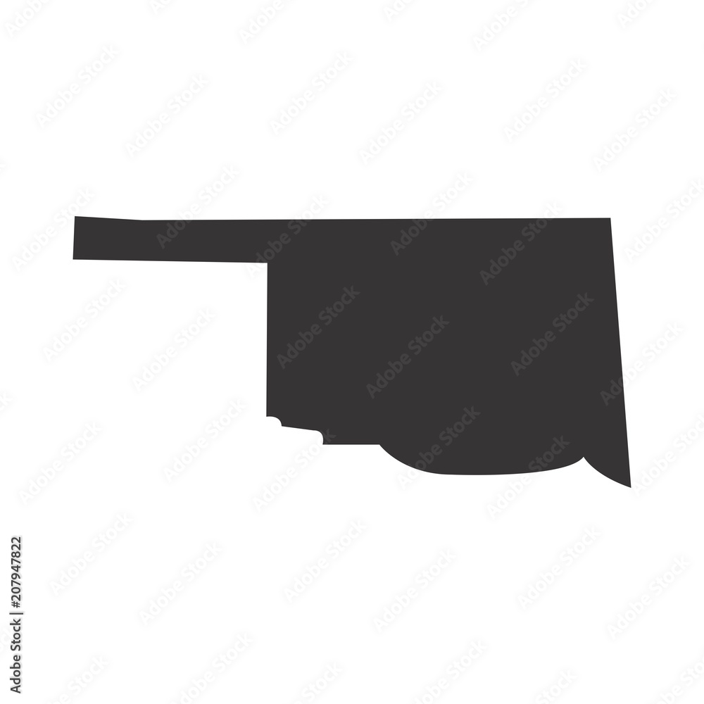 Oklahoma State map of US America. Vector Simple Black Maps. Eps 08. Oklahoma State map of US America. Vector Simple Black Maps. Eps 08.