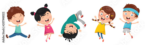 Vector Illustration Of Kids Playing