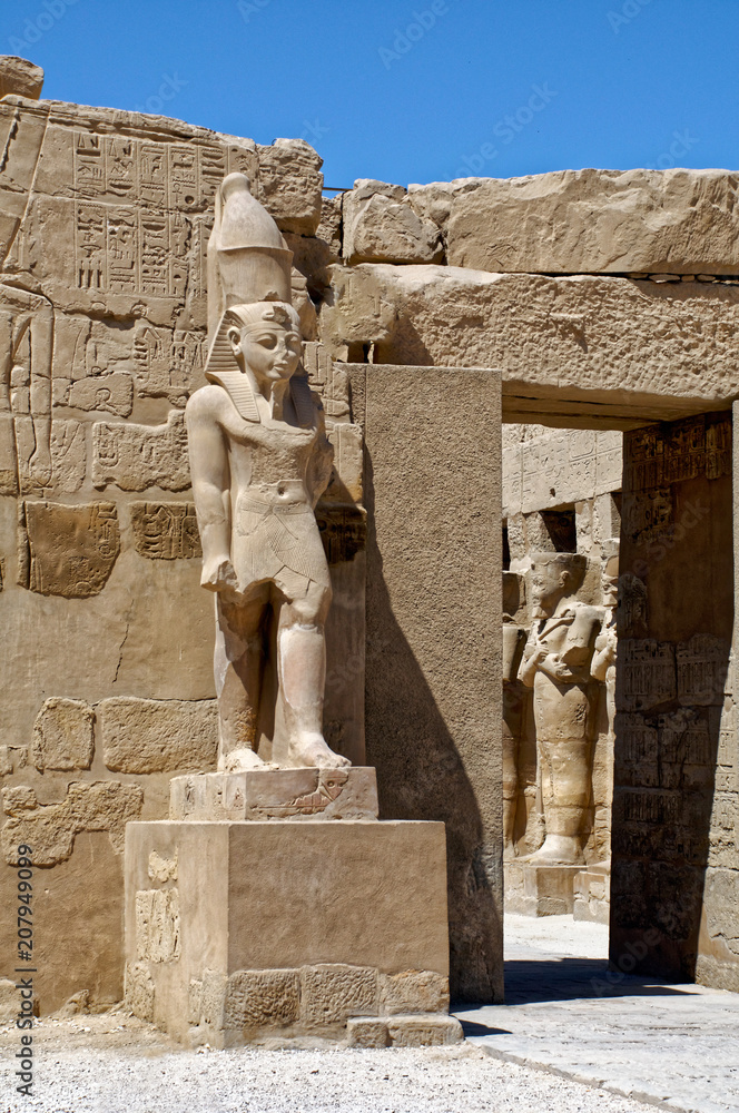 Egypt Ruler Rameses Iii Statue Statue of Pharaoh Ramses III at the Temple of Karnak Egypt Stock Photo ...