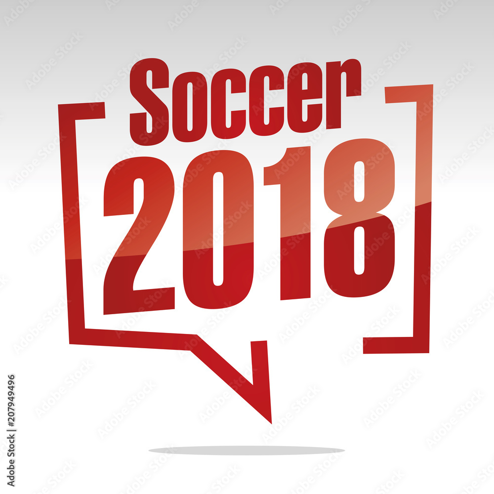 Soccer 2018 year in brackets white red isolated sticker icon Soccer 2018 year in brackets white red isolated sticker icon