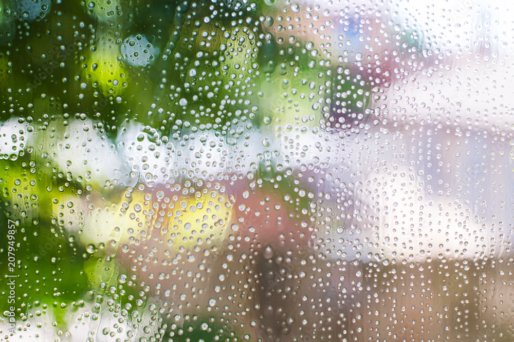 Fototapeta premium window cleaner. blurred background