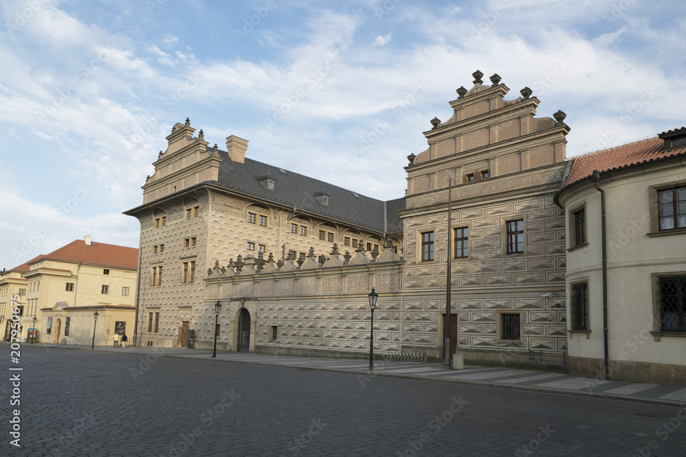 The view of the Schwarzenberg Palace in Prague, Czech Republic