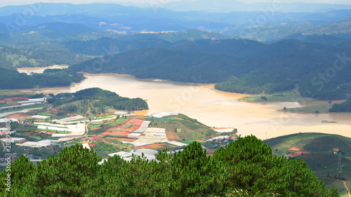 View from Lang Biang mountains  or roof of dalat city in Dalat, South Vietnam © smshoot