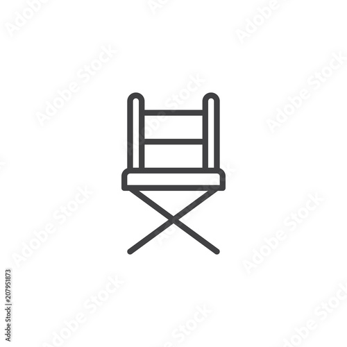 Camp chair outline icon. linear style sign for mobile concept and web design. Folding chair simple line vector icon. Symbol, logo illustration. Pixel perfect vector graphics
