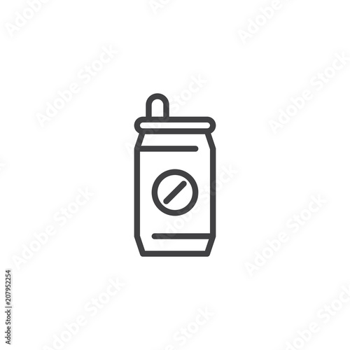 Soda can outline icon. linear style sign for mobile concept and web design. Soft drink simple line vector icon. Symbol, logo illustration. Pixel perfect vector graphics