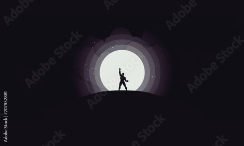 Night heroic background.