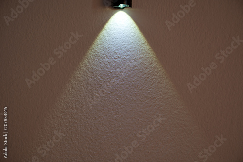 light and shadow of flashlight on wall