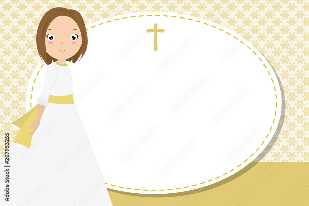my first communion girl. space for text
