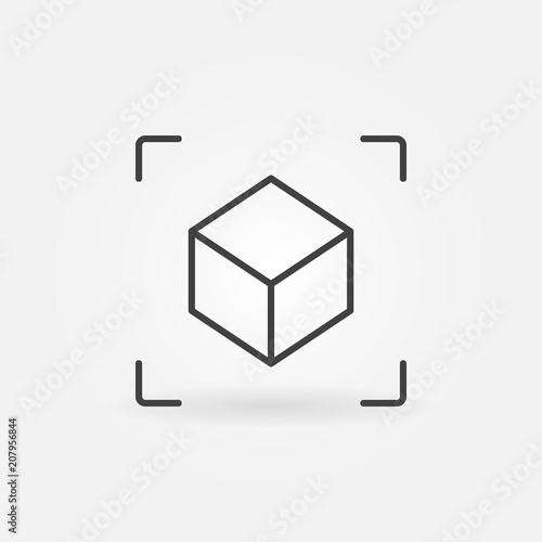 AR Cube linear icon. Vector augmented reality symbol