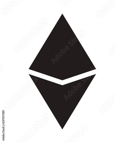 cryptocurrency etherum symbol isolated icon vector illustration design photo