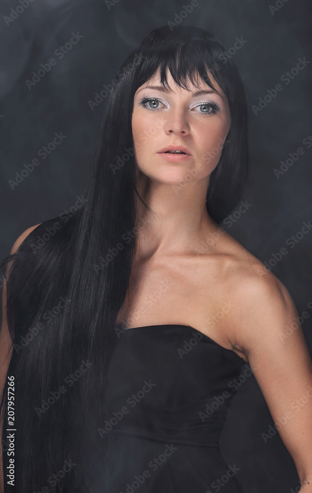 mysterious portrait of a girl in the dark, in the fog mysterious portrait of a girl in the dark, in the fog