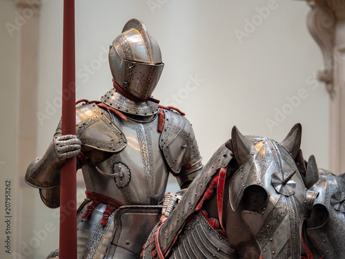 Fototapeta Exhibition of 15th century German plate armor around the time of late Middle Ages