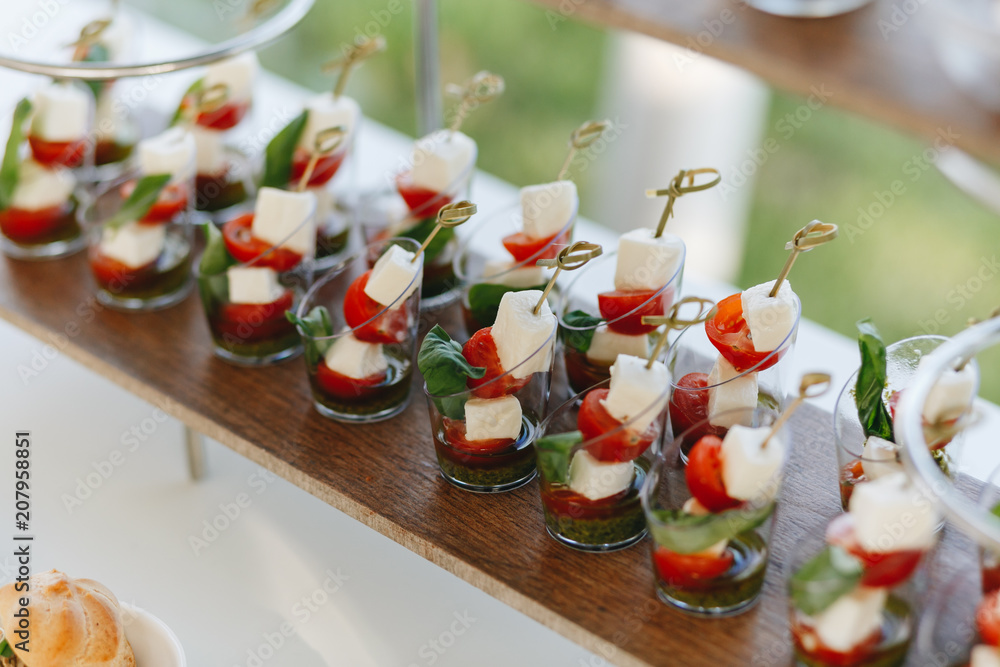delicious cold snacks catering at the wedding party delicious cold snacks catering at the wedding party
