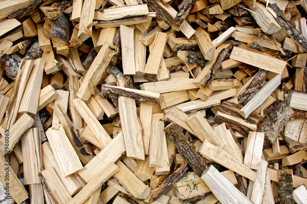 Wood chopping for heating the house in winter Wood chopping for heating the house in winter