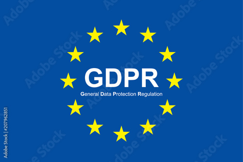 Gdpr general data protection regulation. Eu safeguard regulations and data encryption vector concept background