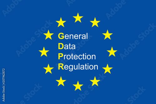 Gdpr general data protection regulation. Eu safeguard regulations and data encryption vector concept background