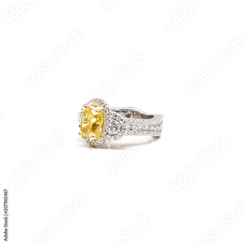 Yellow canary diamond ring