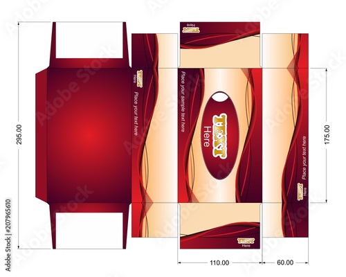 Design of package for napkins. Wet wipes box template