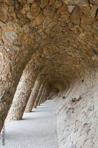 The Architecture of Antonio Gaudi inside Park Guell